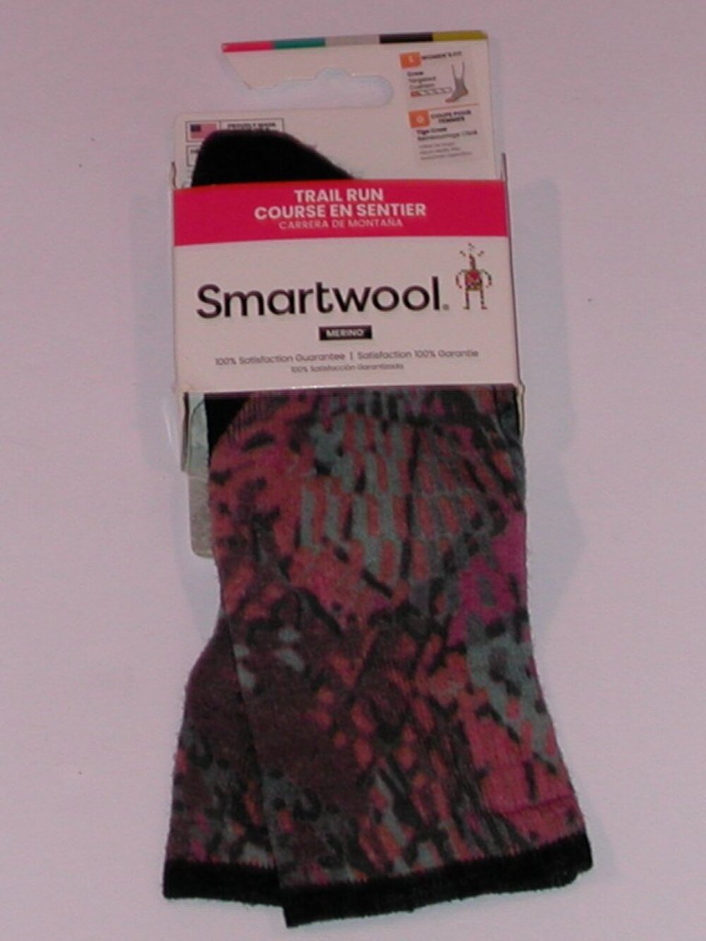 Smartwool Trail Run Targeted Cushion Triangle Prism Print Crew Socks Women's LG